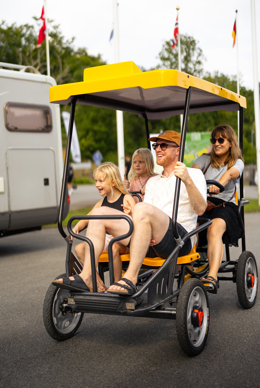 My Camping campsite landscape — caravans and natural surroundings