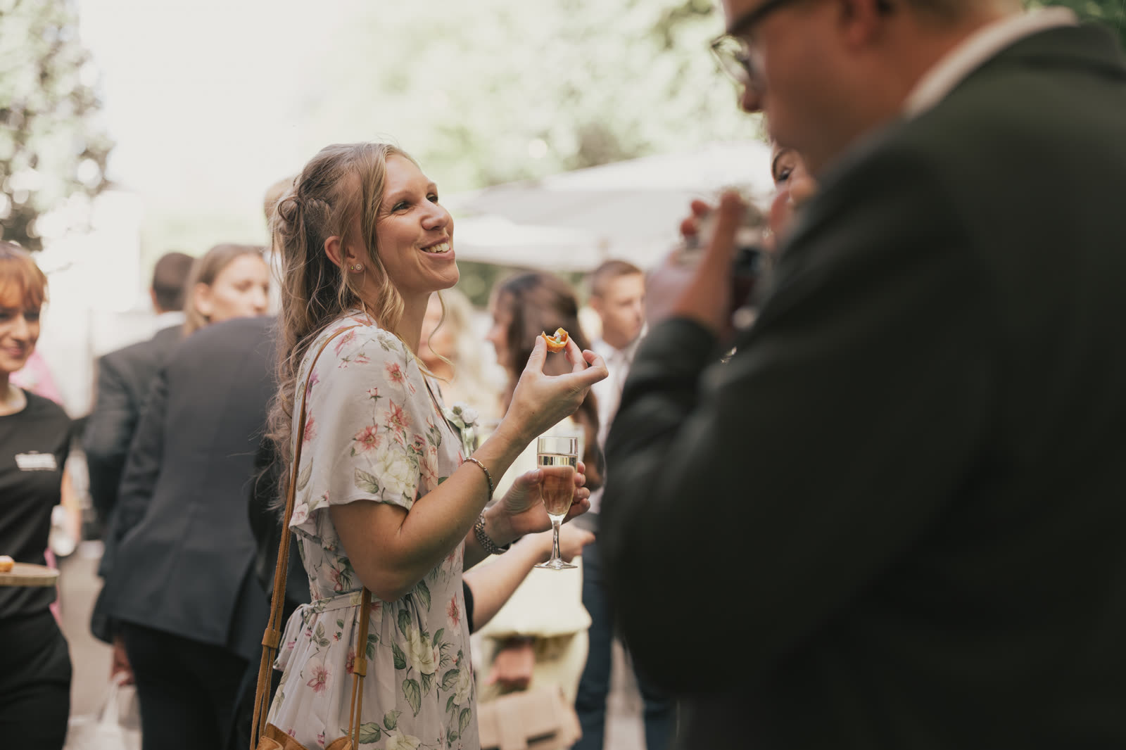 Wedding reception at Söderport Kalmar — table setting detail
