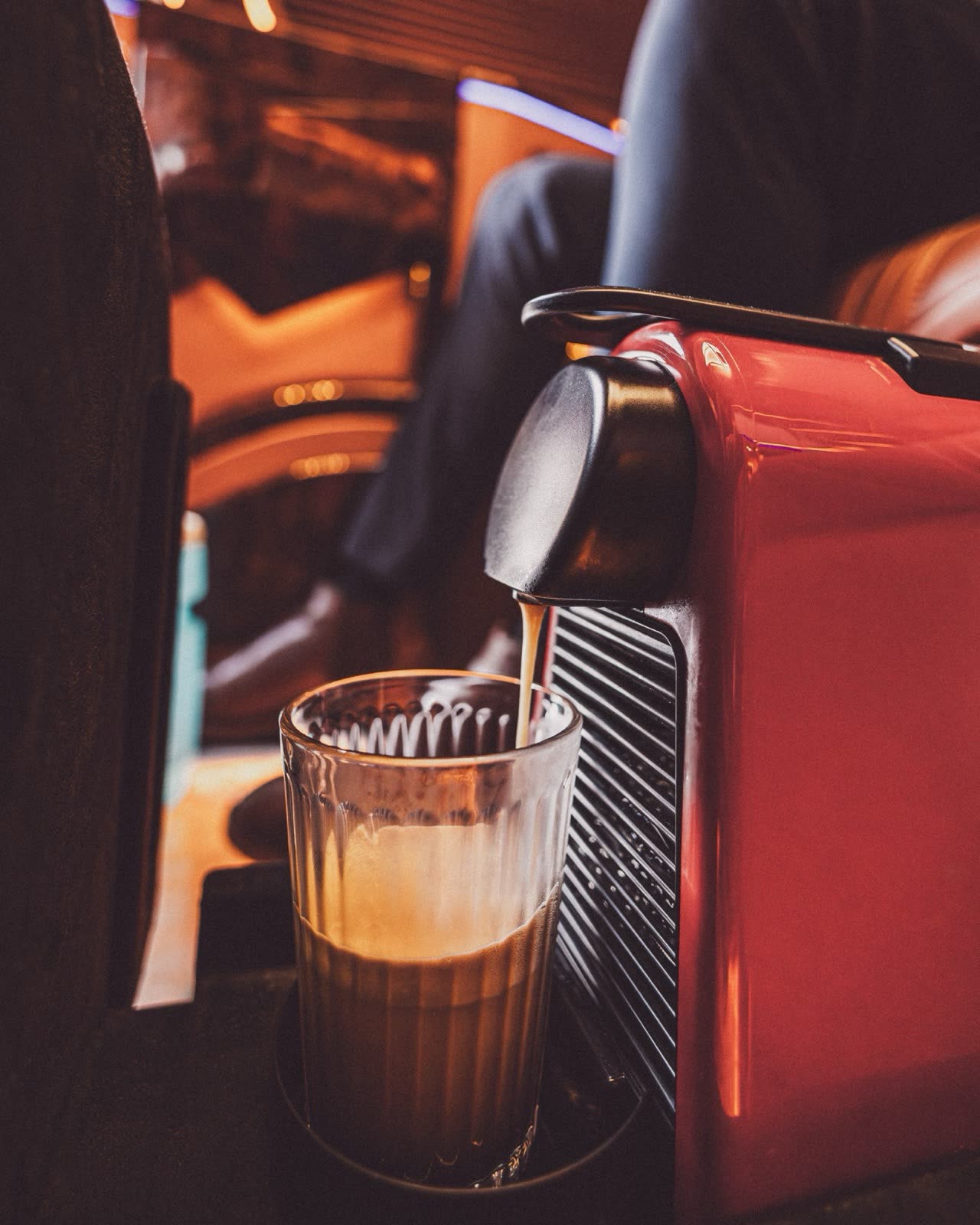 Cabin lighting and finish detail inside Taxi Nora Kalmar's executive van