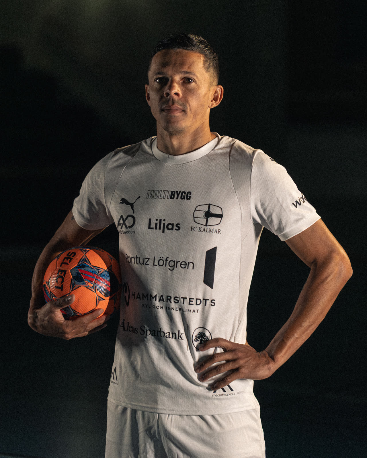 FC Kalmar futsal player in club kit — SM-guld 2026 winners