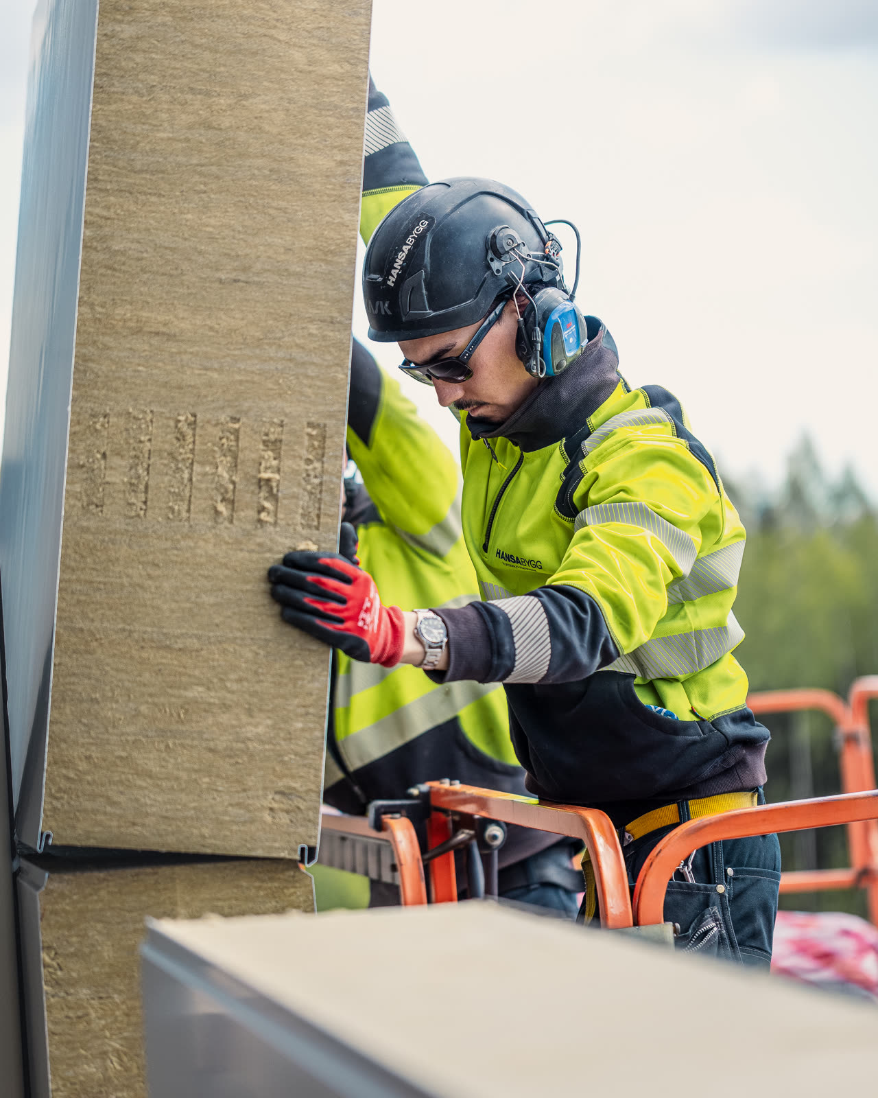 Hansa Bygg construction project in Kalmar — façade detail