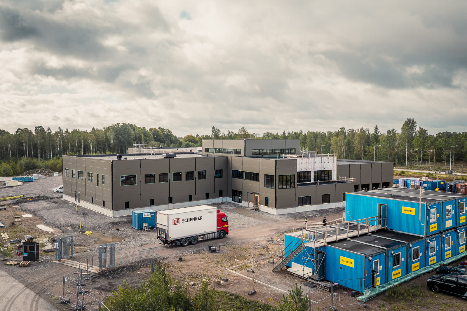 Drone photograph of Hansa Bygg construction project in Kalmar