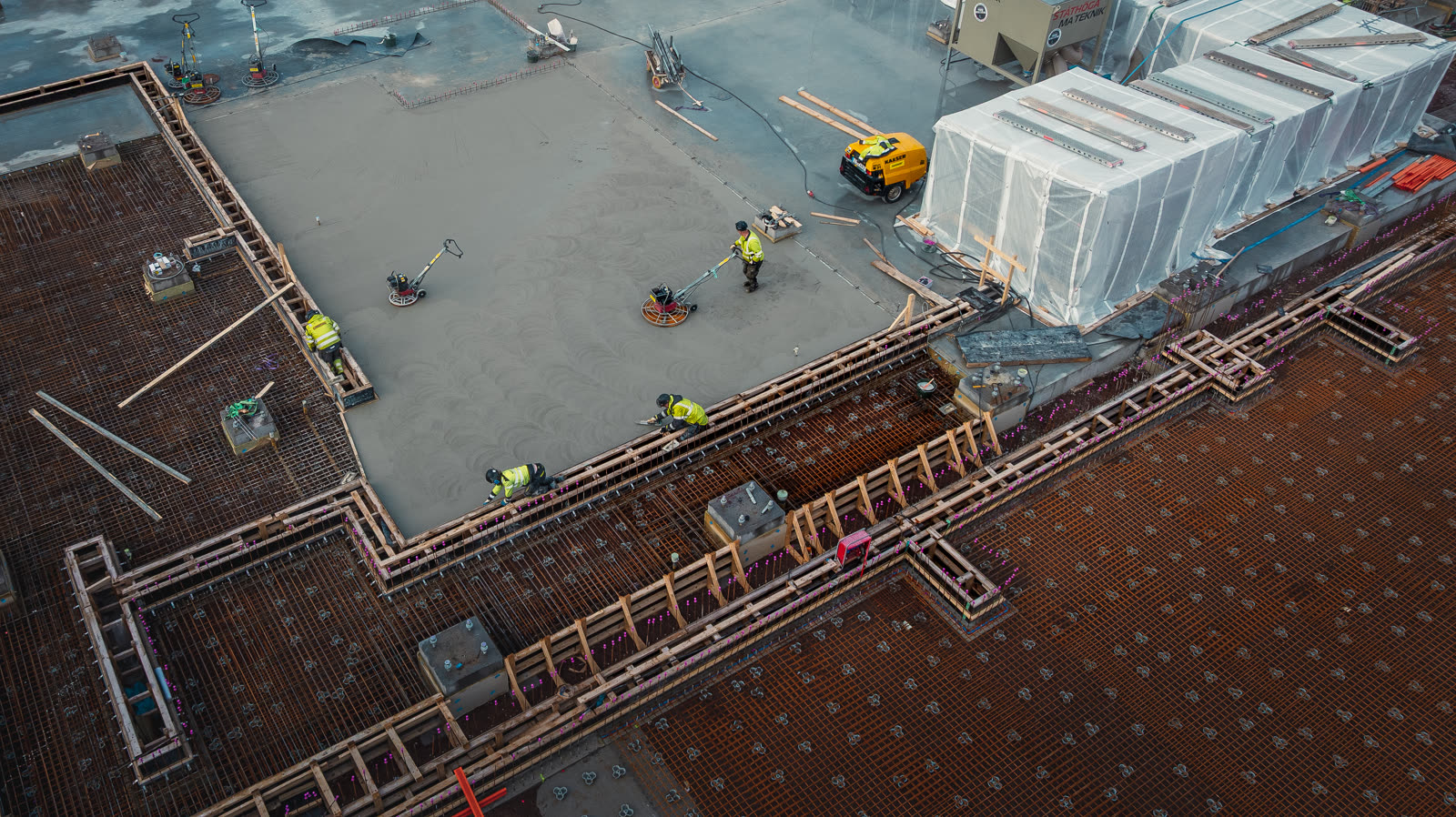 Drone photo of Hansa Bygg construction project in Kalmar